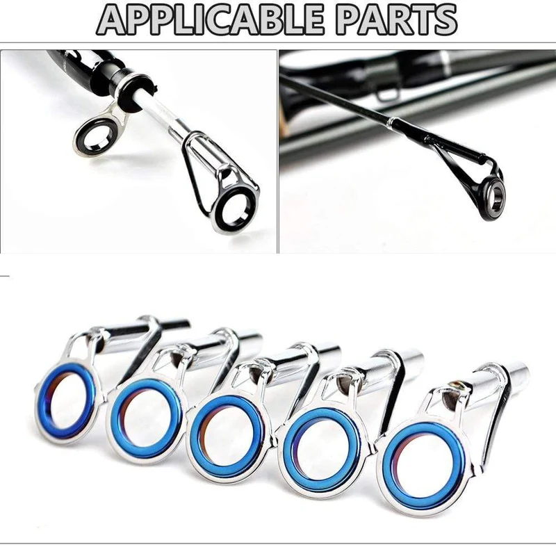 5Pcs 1-9 # Oval Eye Keramikring Angelrutenführung O-Ring Edelstahlspitze Reparatursatz Tackle Box Teile Kreis Zubehör