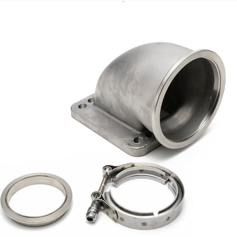 Rennwagen-T304-Edelstahl-V-Band-Klemmflanschbaugruppe für Abgas-Turbo-Wastegate-Rohr mit 4.5 Zoll Außendurchmesser EP-VKG45