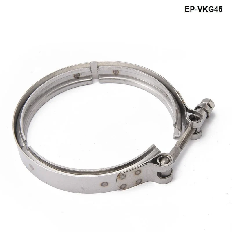 Rennwagen-T304-Edelstahl-V-Band-Klemmflanschbaugruppe für Abgas-Turbo-Wastegate-Rohr mit 4.5 Zoll Außendurchmesser EP-VKG45