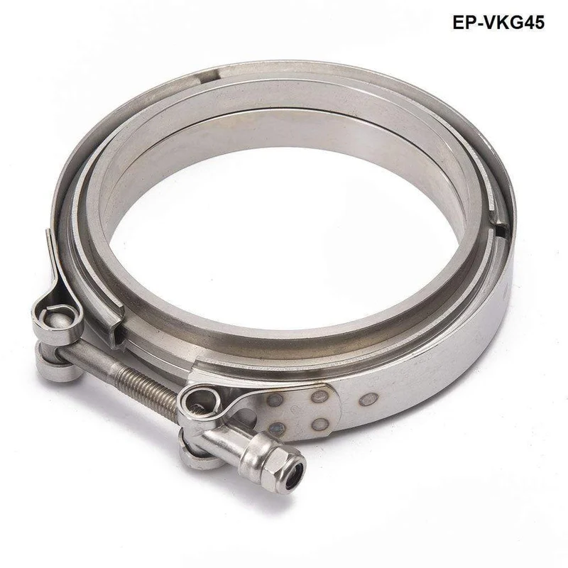 Rennwagen-T304-Edelstahl-V-Band-Klemmflanschbaugruppe für Abgas-Turbo-Wastegate-Rohr mit 4.5 Zoll Außendurchmesser EP-VKG45