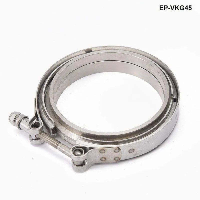 Rennwagen-T304-Edelstahl-V-Band-Klemmflanschbaugruppe für Abgas-Turbo-Wastegate-Rohr mit 4.5 Zoll Außendurchmesser EP-VKG45