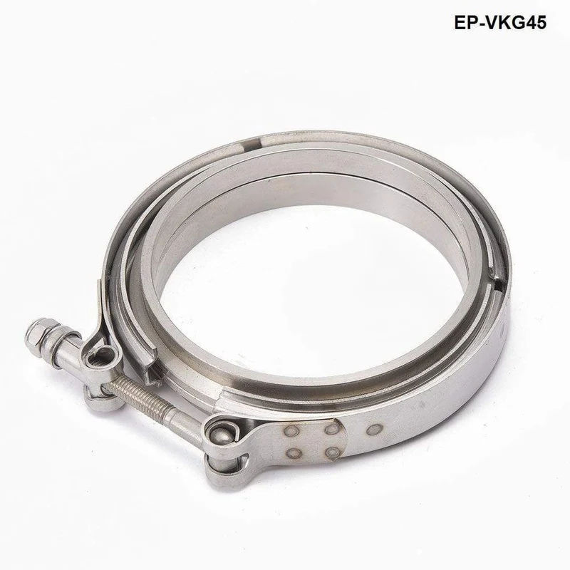 Rennwagen-T304-Edelstahl-V-Band-Klemmflanschbaugruppe für Abgas-Turbo-Wastegate-Rohr mit 4.5 Zoll Außendurchmesser EP-VKG45