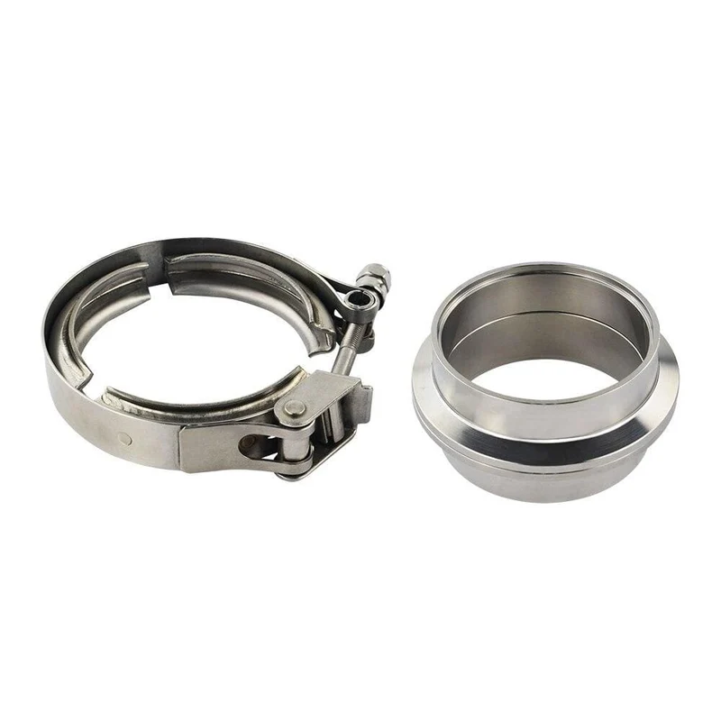 VR – 2.5-Zoll-Auspuff-V-Band-Klemmflansch-Kit aus SUS 304-Stahl mit Schnellverschluss, männlich, weiblich, Flansch oder normaler Typ
