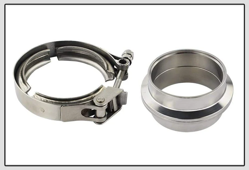VR – 2.5-Zoll-Auspuff-V-Band-Klemmflansch-Kit aus SUS 304-Stahl mit Schnellverschluss, männlich, weiblich, Flansch oder normaler Typ