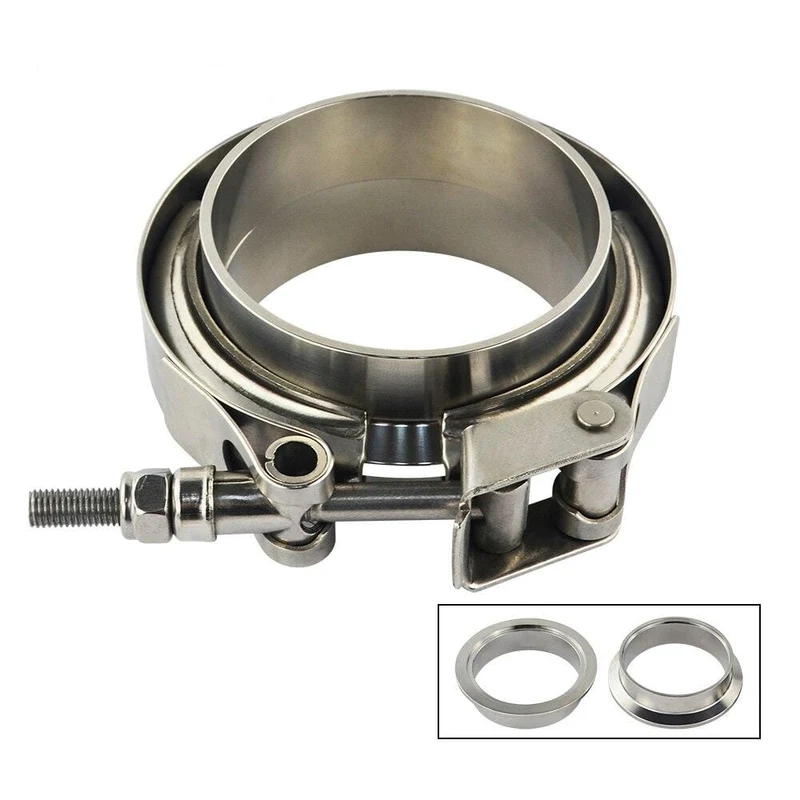 3"/3.25"/3.5"/4.0" SUS 304 Edelstahl Edelstahl Auspuff V-Band-Klemmflansch-Kit Schnellspann-Klemme, männlich, weiblich, Flansch oder normaler Typ
