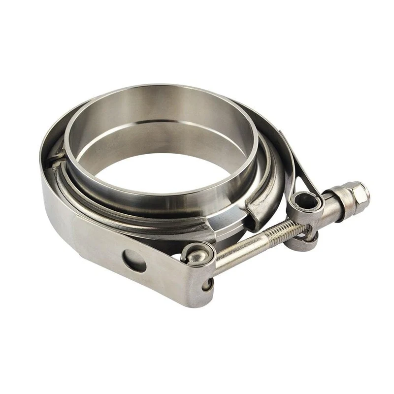 3"/3.25"/3.5"/4.0" SUS 304 Edelstahl Edelstahl Auspuff V-Band-Klemmflansch-Kit Schnellspann-Klemme, männlich, weiblich, Flansch oder normaler Typ