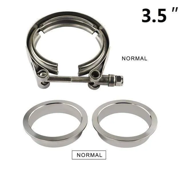 3"/3.25"/3.5"/4.0" SUS 304 Edelstahl Edelstahl Auspuff V-Band-Klemmflansch-Kit Schnellspann-Klemme, männlich, weiblich, Flansch oder normaler Typ