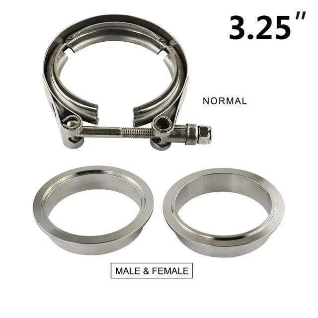 3"/3.25"/3.5"/4.0" SUS 304 Edelstahl Edelstahl Auspuff V-Band-Klemmflansch-Kit Schnellspann-Klemme, männlich, weiblich, Flansch oder normaler Typ