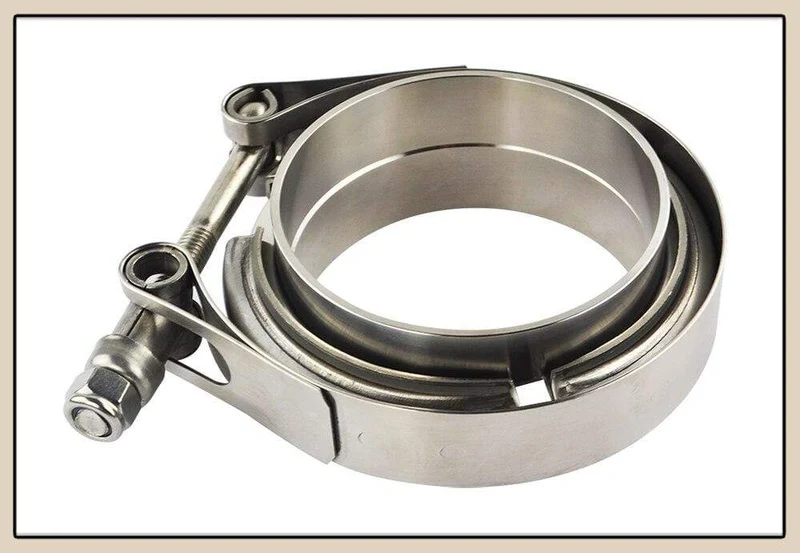 3"/3.25"/3.5"/4.0" SUS 304 Edelstahl Edelstahl Auspuff V-Band-Klemmflansch-Kit Schnellspann-Klemme, männlich, weiblich, Flansch oder normaler Typ