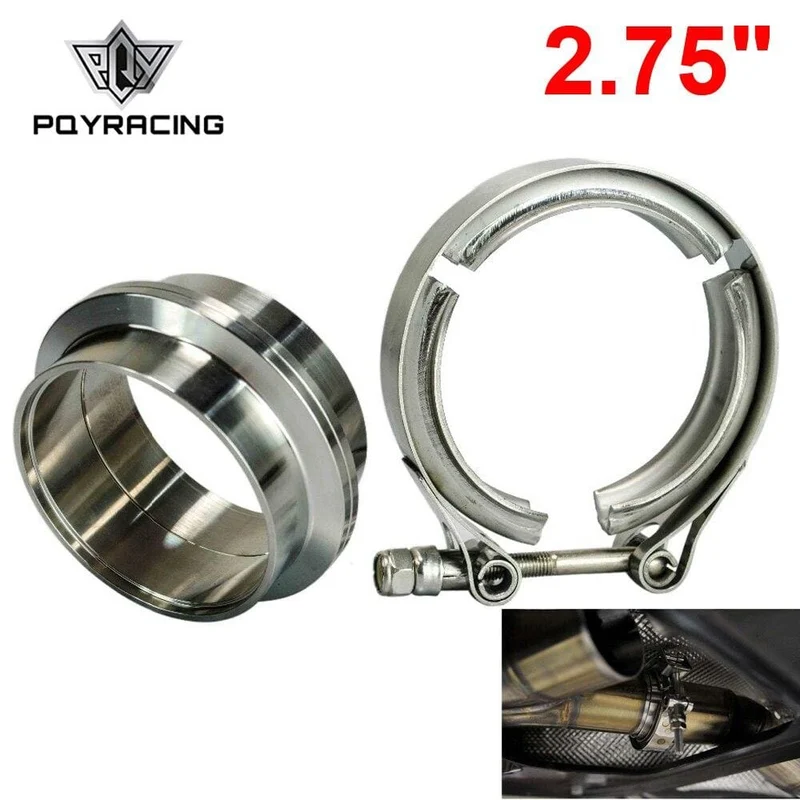 PQY - 2.75" SUS 304 Stahl Edelstahl Auspuff V-Band Klemmflansch Kit V-Band Vband männlich weiblich Design PQY5242