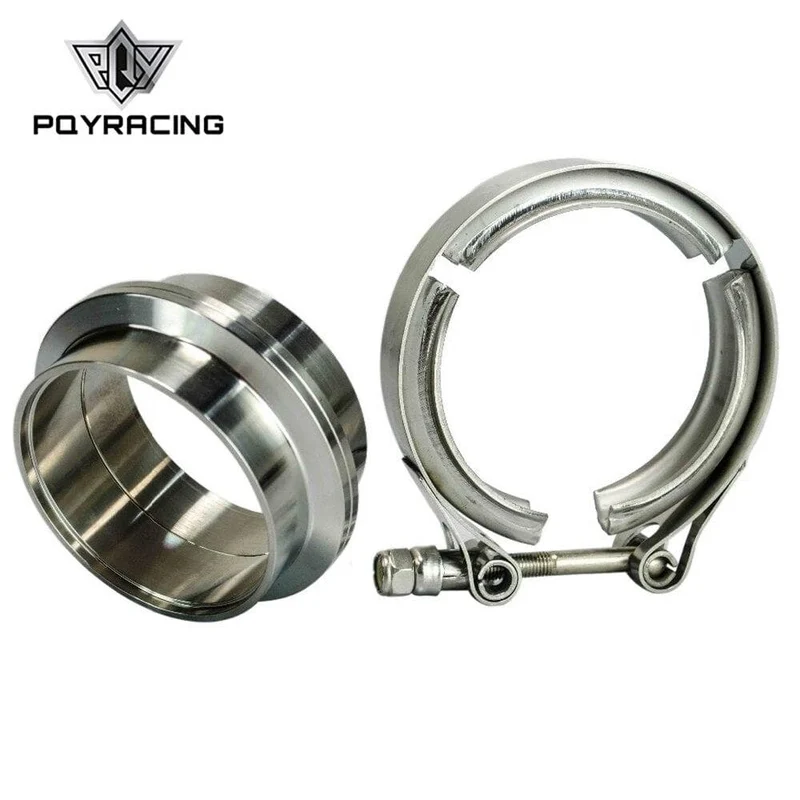 PQY - 2.75" SUS 304 Stahl Edelstahl Auspuff V-Band Klemmflansch Kit V-Band Vband männlich weiblich Design PQY5242