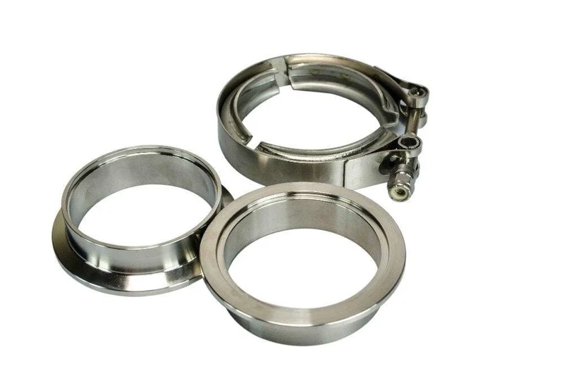 PQY - 2.75" SUS 304 Stahl Edelstahl Auspuff V-Band Klemmflansch Kit V-Band Vband männlich weiblich Design PQY5242