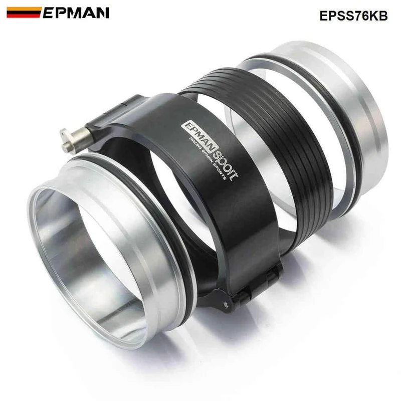 Hochdruck-Aluminium-Entriegelungsklemmen, V-Band-HD-Klemme für 3 Zoll Außendurchmesser Drosselklappengehäuse, Ladeluftkühlerrohr, Turbosystem EPSS76KB