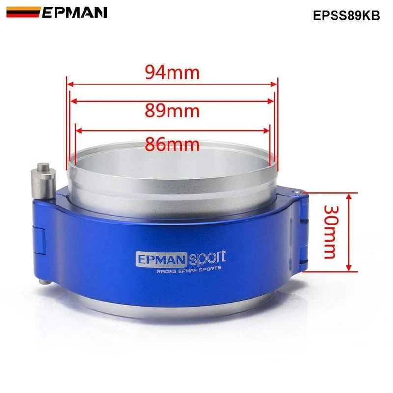 HD-Auspuff-V-Band-Klemme mit Flanschsystem-Baugruppe für 3.5-Zoll-89-mm-Kühlerschlauch, Wastegate-Flansche, Turbo-Entleerungsrohr EPSS89KB