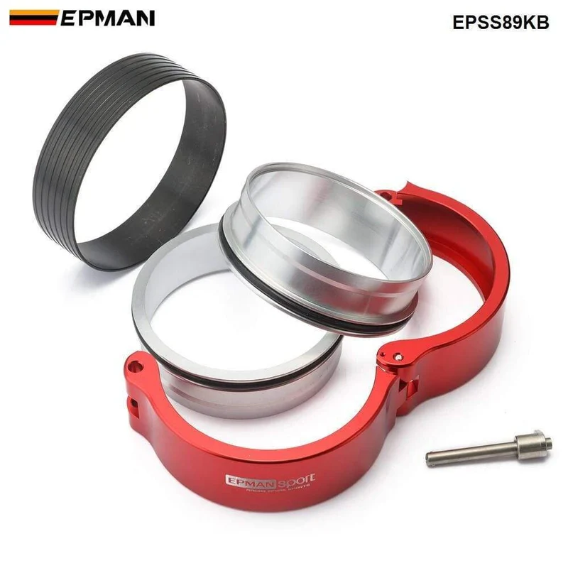 HD-Auspuff-V-Band-Klemme mit Flanschsystem-Baugruppe für 3.5-Zoll-89-mm-Kühlerschlauch, Wastegate-Flansche, Turbo-Entleerungsrohr EPSS89KB