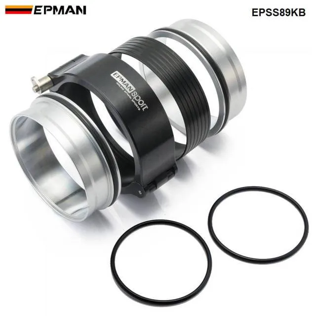 HD-Auspuff-V-Band-Klemme mit Flanschsystem-Baugruppe für 3.5-Zoll-89-mm-Kühlerschlauch, Wastegate-Flansche, Turbo-Entleerungsrohr EPSS89KB