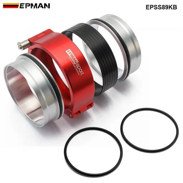 HD-Auspuff-V-Band-Klemme mit Flanschsystem-Baugruppe für 3.5-Zoll-89-mm-Kühlerschlauch, Wastegate-Flansche, Turbo-Entleerungsrohr EPSS89KB