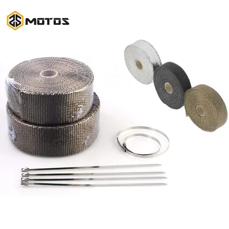 5M/10M/15M Fiberglas Auspuffschutzrohr Wärmeverteiler Isolierband Turbo Wrap Isolierband Feuerfestes Tuch