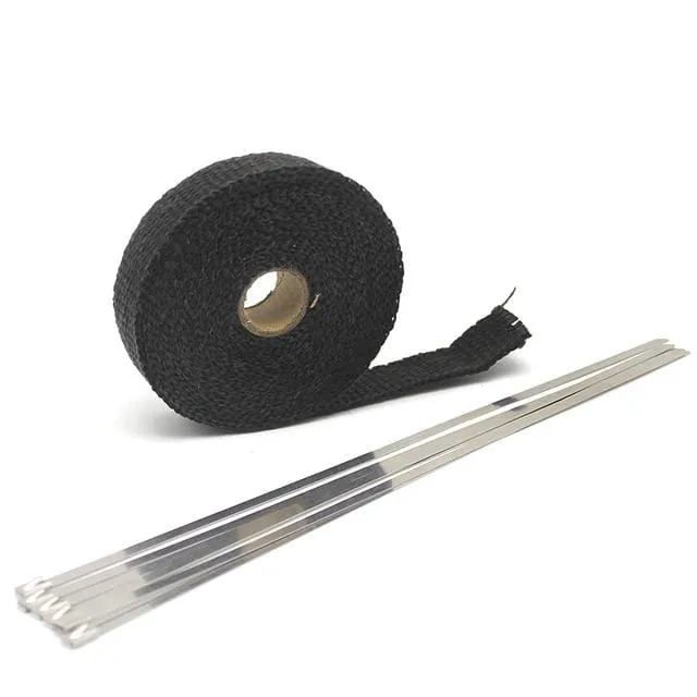 5M/10M/15M Fiberglas Auspuffschutzrohr Wärmeverteiler Isolierband Turbo Wrap Isolierband Feuerfestes Tuch