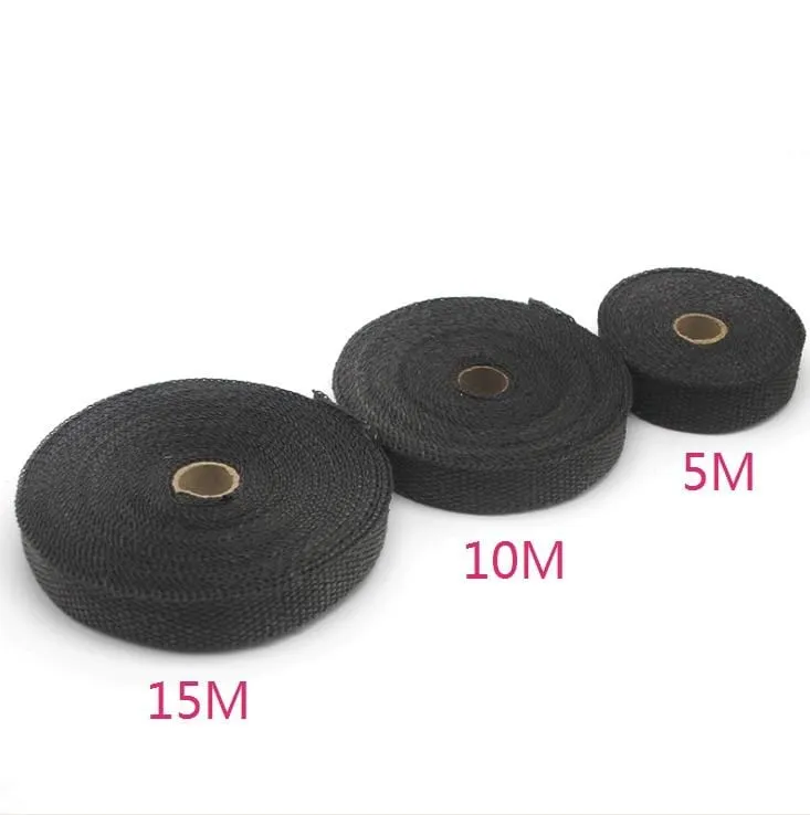 5M/10M/15M Fiberglas Auspuffschutzrohr Wärmeverteiler Isolierband Turbo Wrap Isolierband Feuerfestes Tuch