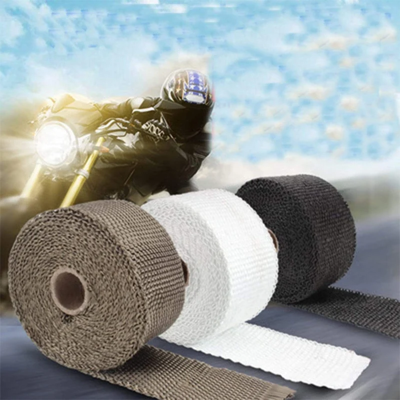 5cm * 5/10/15/20M Auto Motorrad Auspuff Thermische Auspuff Band Auspuff Wärme Band Wrap rohr Wrap Shields Verteiler Header Isolierung