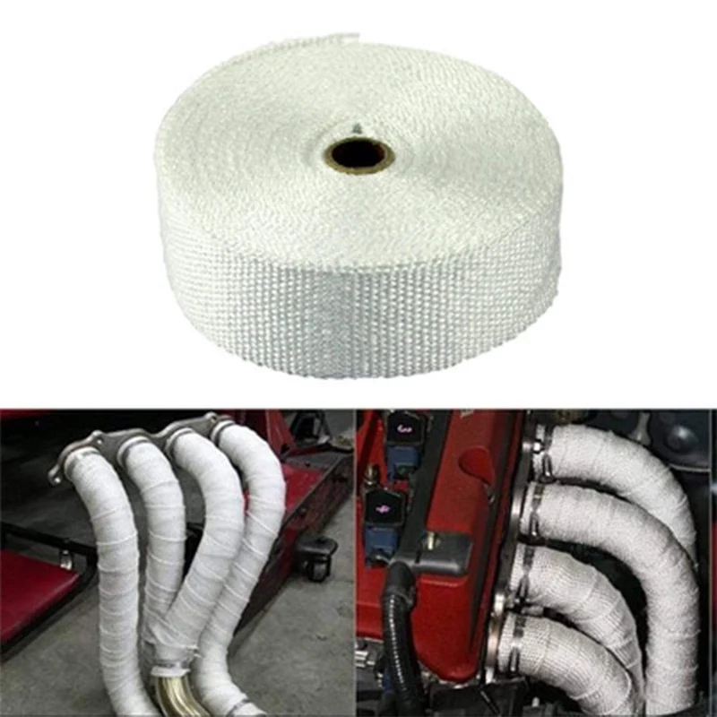 5cm * 5/10/15/20M Auto Motorrad Auspuff Thermische Auspuff Band Auspuff Wärme Band Wrap rohr Wrap Shields Verteiler Header Isolierung