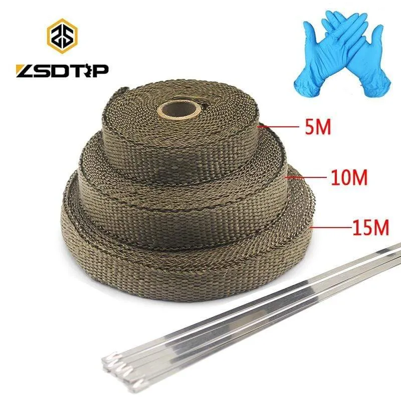 ZSDTRP 5/10/15M Auto Moto Hitzeschild Wrap Turbo Abgas Wärme Band Wrap Rohr Wrap Shields Manifold Header Isolierung Tuch Rolle