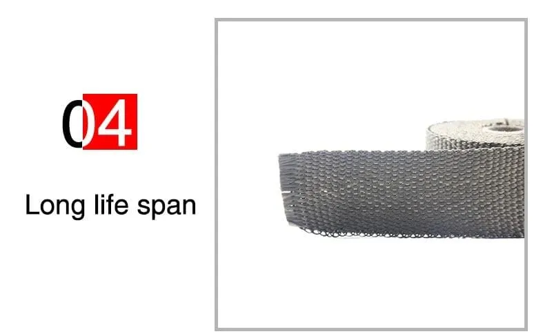 ZSDTRP 5 cm * 5 m 10 m 15 m Titan/Schwarz Abgaswärmewickelrolle für Motorrad-Fiberglas-Hitzeschildband mit Edelstahlbändern