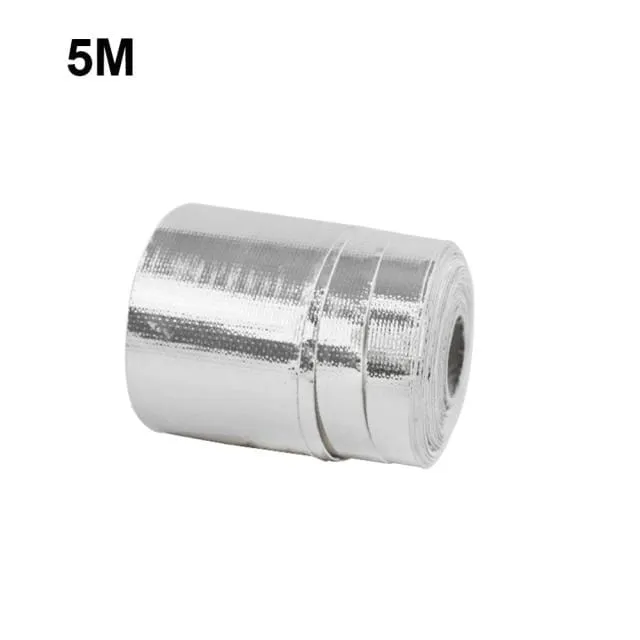 A Gold Auto Thermisches Auspuffband Lufteinlass Wärmedämmung Schild Wrap 50mm Reflektierende Wärmebarriere Selbstklebender Motor 5/10M
