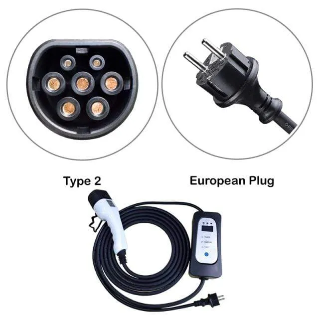 Typ 1 J1772 EV-Ladegerät mit Schukostecker EVSE-Ladekabel für Elektrofahrzeuge von Nissan Leaf, 16 A, 13 A, 10 A, 8 A