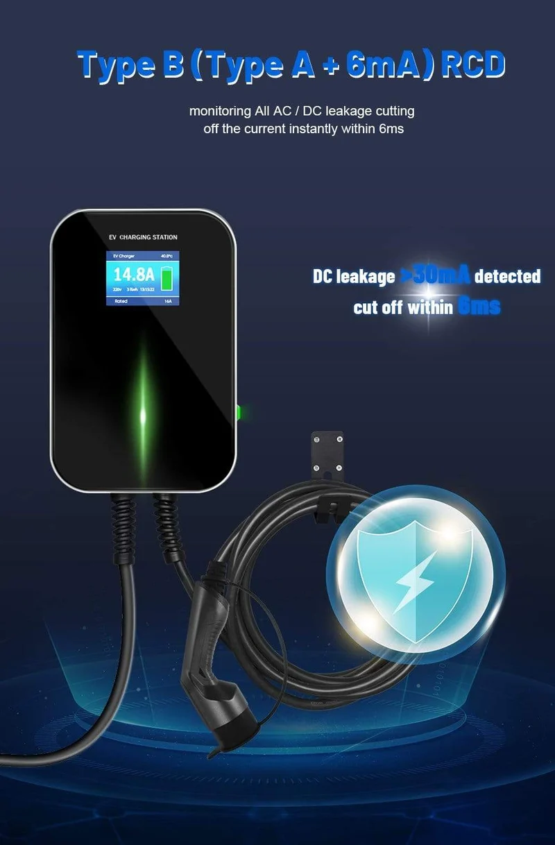 IEVISON 16A 1Phase 3.6KW EV Ladegerät EVSE Wallbox Elektrofahrzeug Ladestation mit Typ 2 Stecker IEC 62196-2 mit 6.1M Kabel