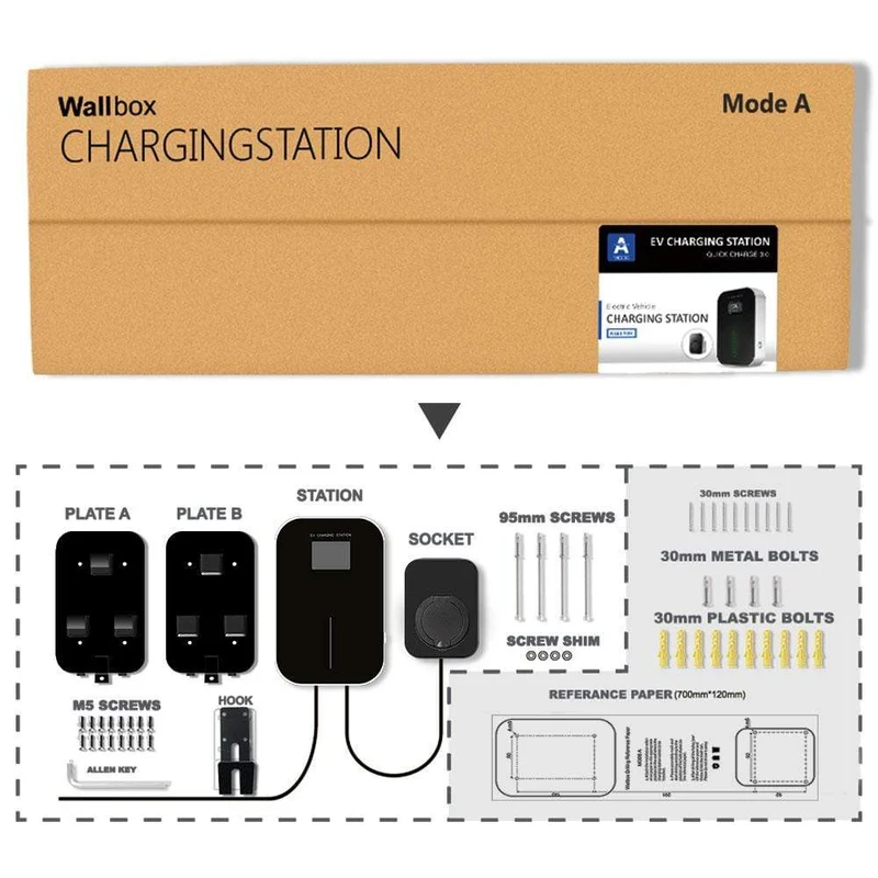 IEVISON 16A 1Phase 3.6KW EV Ladegerät EVSE Wallbox Elektrofahrzeug Ladestation mit Typ 2 Stecker IEC 62196-2 mit 6.1M Kabel