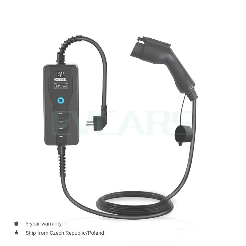 Tragbares EV-Ladegerät Level 2 J1772 Typ 2 EVSE Controlle Elektroauto-Ladestationen 16A 230V Home Wallbox für Zoe Leaf