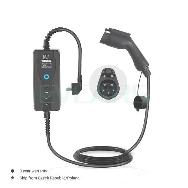 Tragbares EV-Ladegerät Level 2 J1772 Typ 2 EVSE Controlle Elektroauto-Ladestationen 16A 230V Home Wallbox für Zoe Leaf