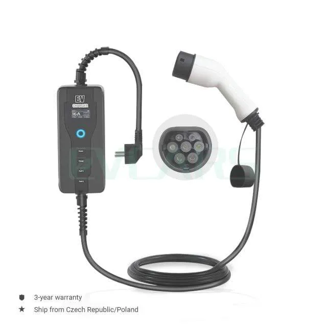Tragbares EV-Ladegerät Level 2 J1772 Typ 2 EVSE Controlle Elektroauto-Ladestationen 16A 230V Home Wallbox für Zoe Leaf