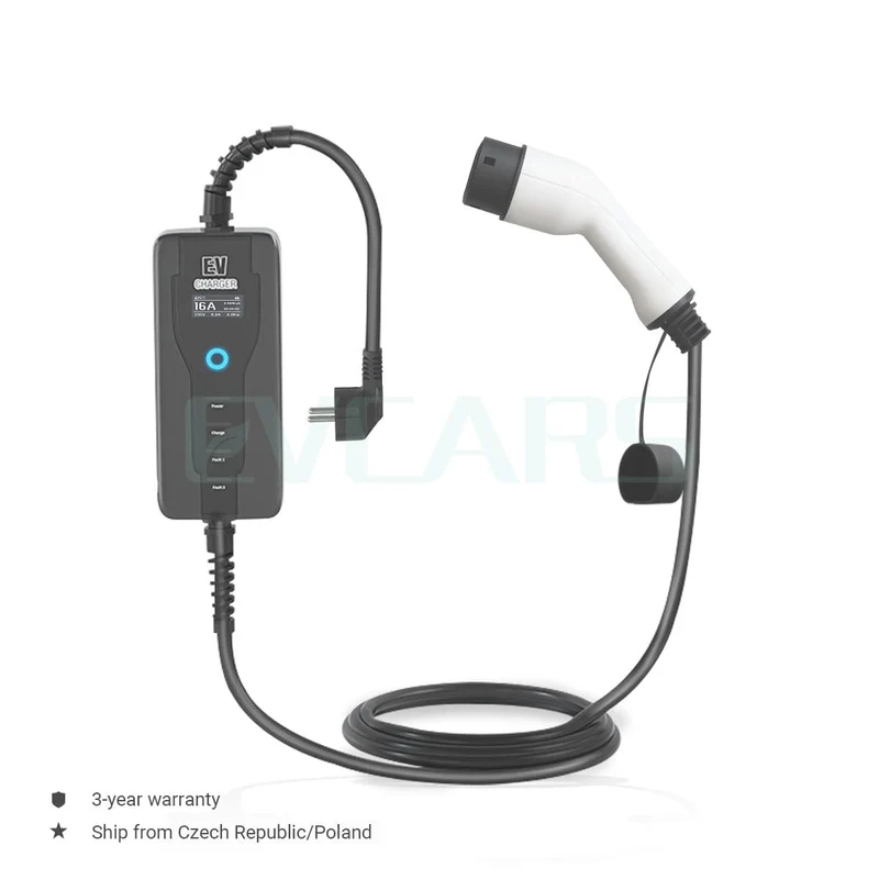 Tragbares EV-Ladegerät Level 2 J1772 Typ 2 EVSE Controlle Elektroauto-Ladestationen 16A 230V Home Wallbox für Zoe Leaf