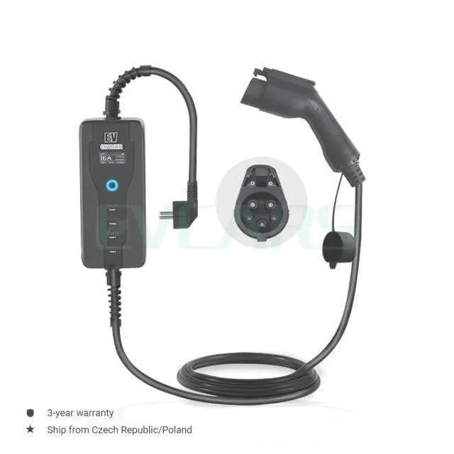 Tragbares EV-Ladegerät Level 2 J1772 Typ 2 EVSE Controlle Elektroauto-Ladestationen 16A 230V Home Wallbox für Zoe Leaf
