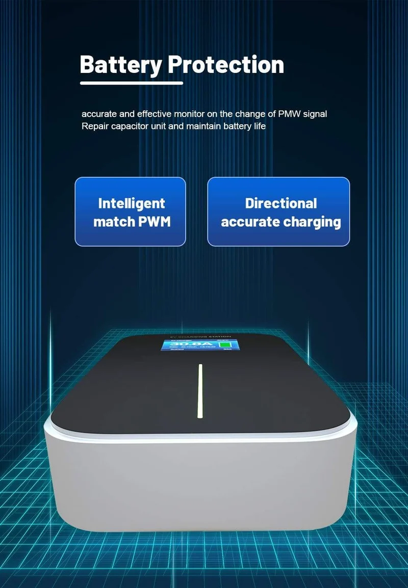 EVISON 32A Einphasiges EV-Ladegerät Wandmontage-Ladestation für Elektrofahrzeuge EVSE Wallbox 7KW mit Typ-1-Kabel SAE J1772
