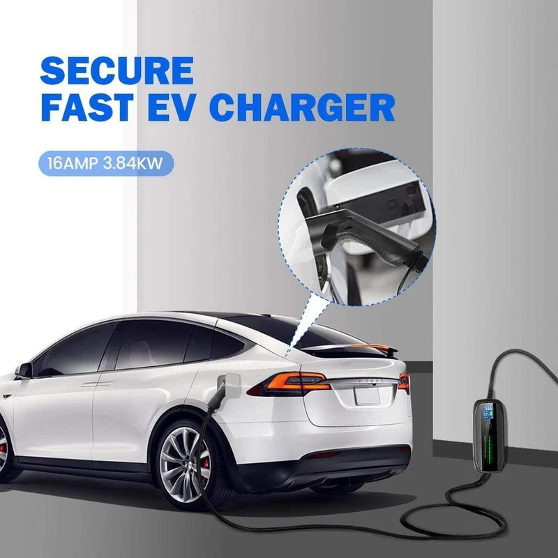 EVSE Typ 2 Tragbares EV-Ladebox-Kabel Umschaltbar 10/16A Schukostecker Elektrofahrzeug-Autoladegerät IEC 62196-2 2.2/3.6 KW