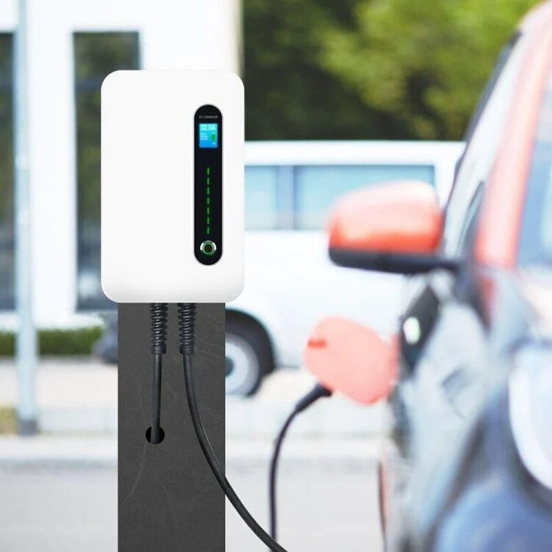 IEVISON 32A 1Phase EV Ladegerät Wandmontage Elektrofahrzeug Ladestation EVSE Wallbox mit Typ 2 Kabel IEC 62196-2 Weiß