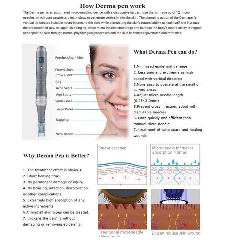 Dr pen Ultima M8 Professional Microneedling Pen Tattoo-Maschine - Wireless Dermapen - Bestes Gesichtspflege-Schönheitswerkzeug-Kit