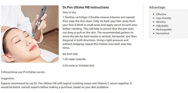 Dr pen Ultima M8 Professional Microneedling Pen Tattoo-Maschine - Wireless Dermapen - Bestes Gesichtspflege-Schönheitswerkzeug-Kit