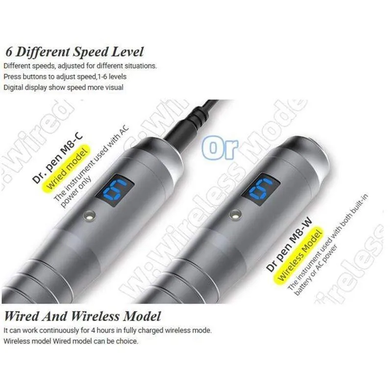Dr pen Ultima M8 Professional Microneedling Pen Tattoo-Maschine - Wireless Dermapen - Bestes Gesichtspflege-Schönheitswerkzeug-Kit