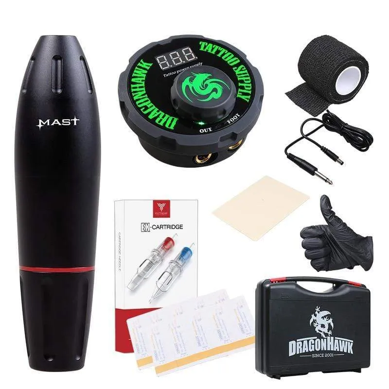 Professionelles Tattoo Kit Tattoo Drehstift Maschinenmast Set Permanent Make-up Patrone Nadel Tattoo Body Art