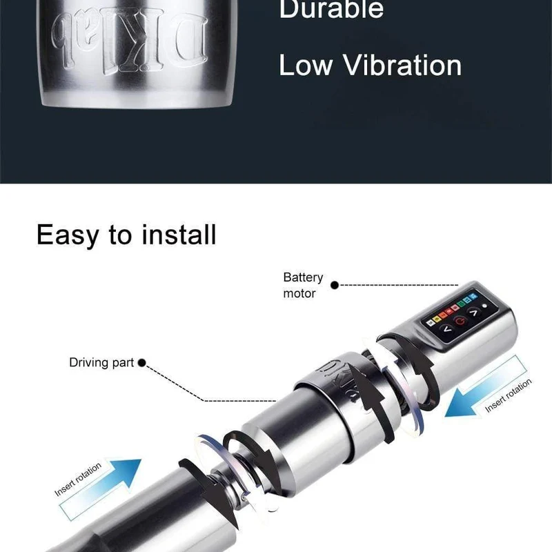 DKLAB DK-W1 Drahtloser Tattoo-Maschinenstift,Professioneller Drahtloser Tattoo-Stift,Kundenspezifischer kernloser Motor,Richtige Ausgangsspannung
