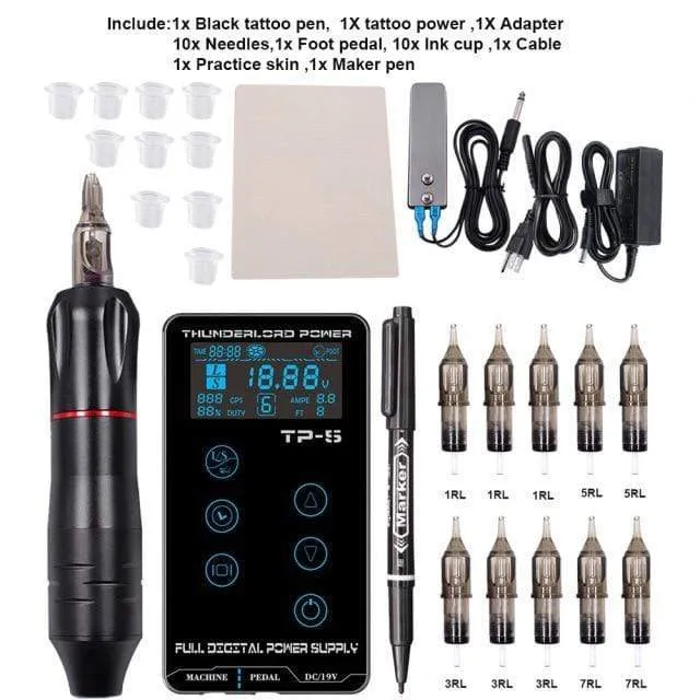 Tattoo Machine Kit Professionelle Komplette Tattoo Maschine Stift LCD Touchscreen Tattoo Power Cartridges für Tattoo Anfänger Künstler