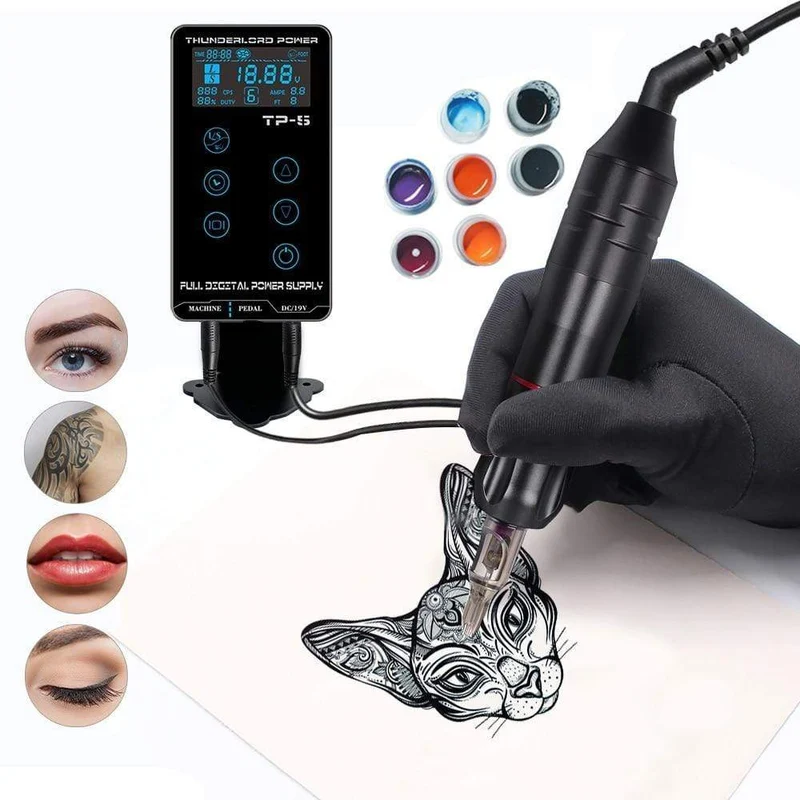 Tattoo Machine Kit Professionelle Komplette Tattoo Maschine Stift LCD Touchscreen Tattoo Power Cartridges für Tattoo Anfänger Künstler