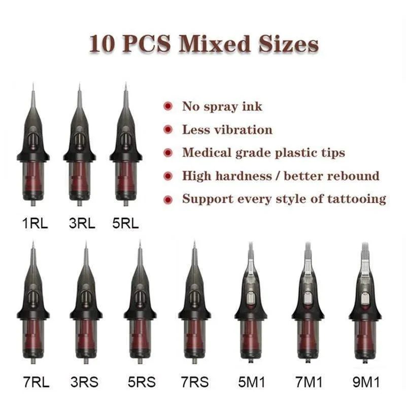 Tattoo-Maschinen-Kits Tattoo-Netzteil Drehstift mit Patronen Nadeln Permanent Make-up-Maschine für Tattoo-Anfänger Künstler