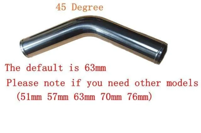 Universal 2.5 Zoll Aluminiumrohr 51/57/63/76 mm Lufteinlassrohr für Rennwagen-Ladeluftkühler Lufteinlass 0/45/90/180 Grad LS-Typ