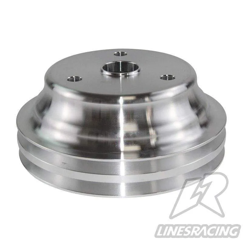 Aluminium Kurbelwellenriemenscheibe Fit für Small Block Chevy 2 Groove LWP Lange Wasserpumpe für 350 Kurbel